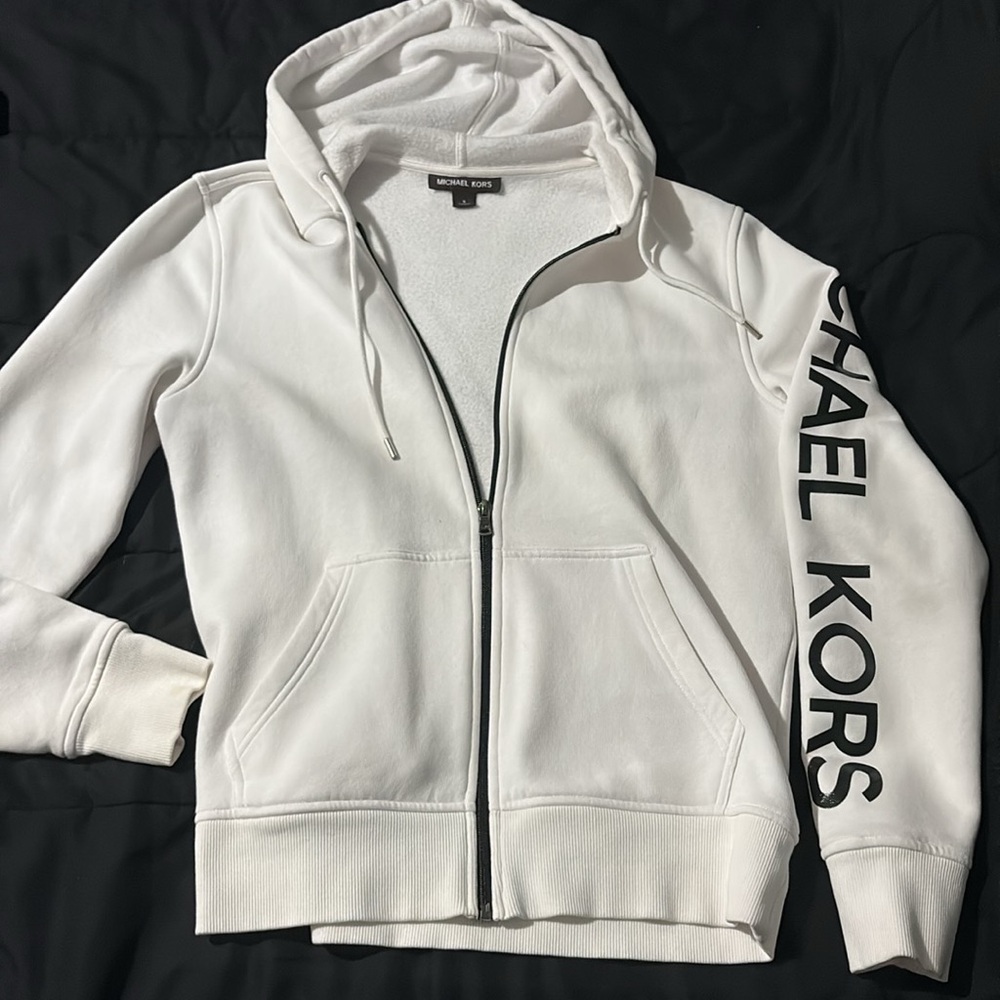 Michael Kors White Hoodie Jacket